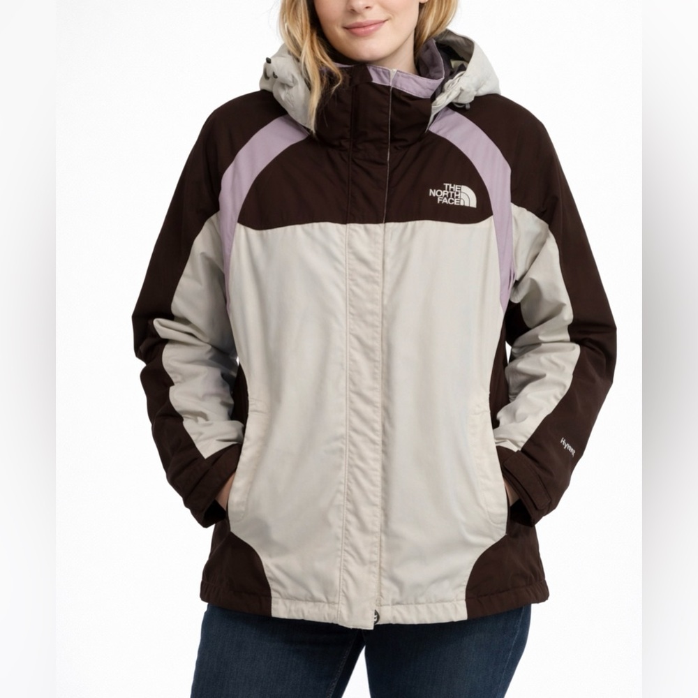 The North Face HyVent Colorblock Hooded Anorak Jacket Large